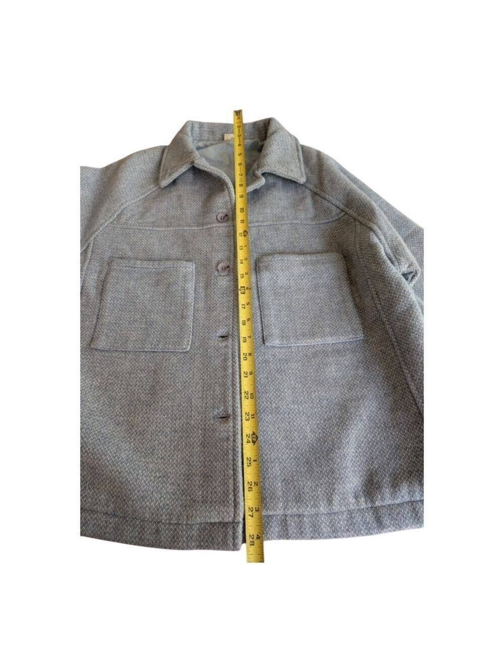 Rhythm Fairbanks Jacket PacSun Pale Blue Tweed Size Small Relaxed Shacket - Picture 9 of 12